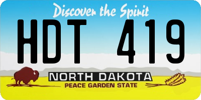 ND license plate HDT419