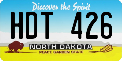 ND license plate HDT426