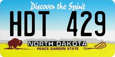 ND license plate HDT429