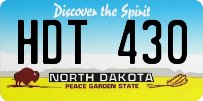 ND license plate HDT430
