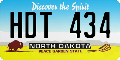 ND license plate HDT434