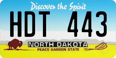 ND license plate HDT443