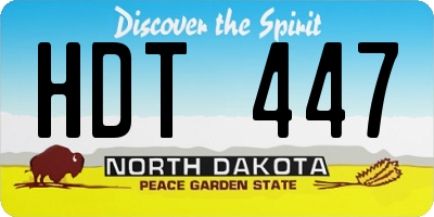ND license plate HDT447