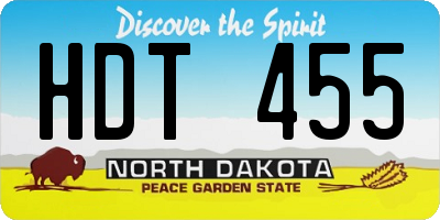 ND license plate HDT455