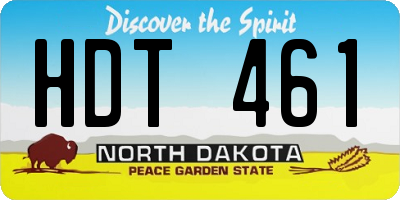 ND license plate HDT461