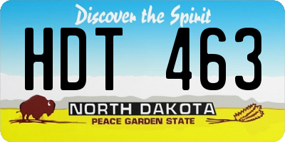 ND license plate HDT463