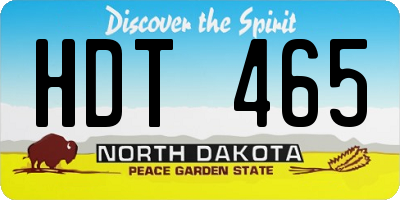 ND license plate HDT465