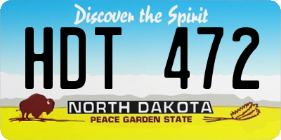 ND license plate HDT472
