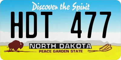 ND license plate HDT477