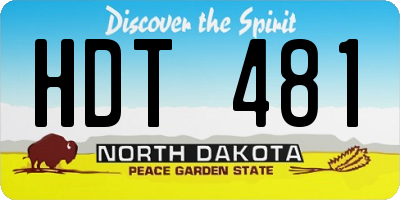 ND license plate HDT481