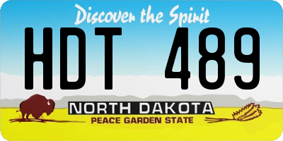 ND license plate HDT489