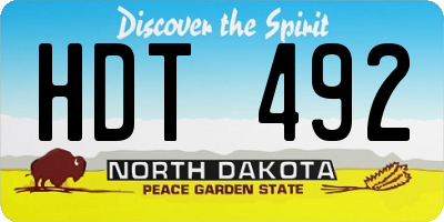 ND license plate HDT492