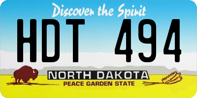 ND license plate HDT494