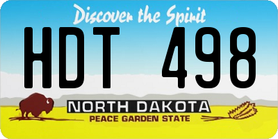 ND license plate HDT498