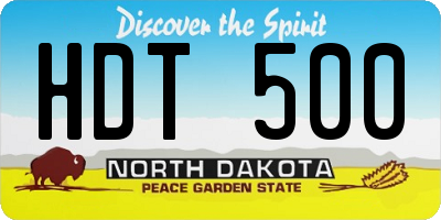 ND license plate HDT500