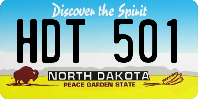 ND license plate HDT501