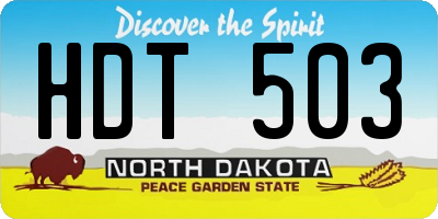 ND license plate HDT503