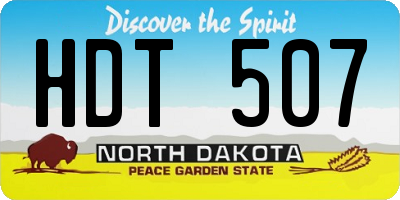ND license plate HDT507