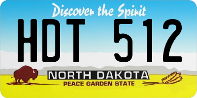 ND license plate HDT512
