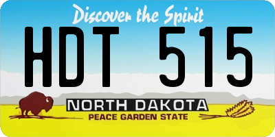 ND license plate HDT515
