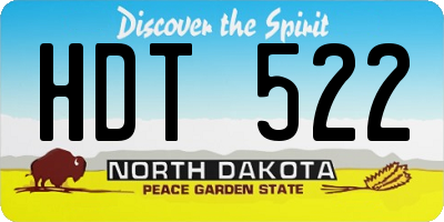 ND license plate HDT522