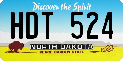ND license plate HDT524