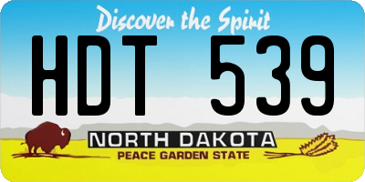ND license plate HDT539