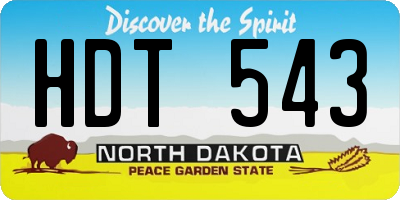 ND license plate HDT543