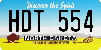 ND license plate HDT554