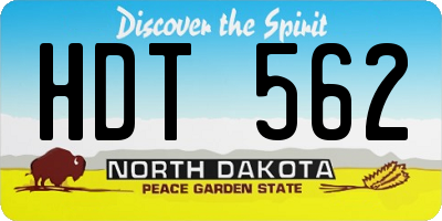 ND license plate HDT562