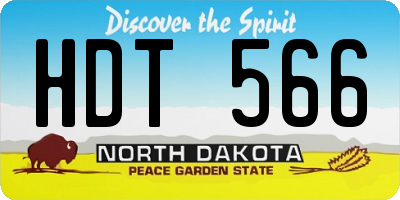 ND license plate HDT566