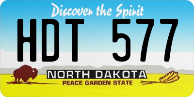 ND license plate HDT577