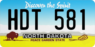 ND license plate HDT581