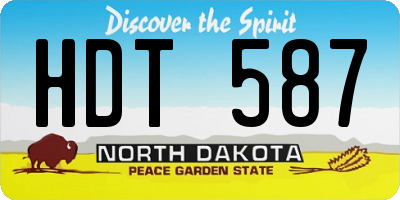 ND license plate HDT587