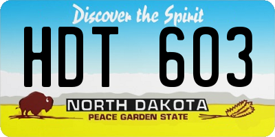 ND license plate HDT603