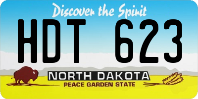 ND license plate HDT623