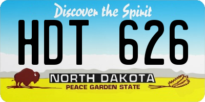 ND license plate HDT626