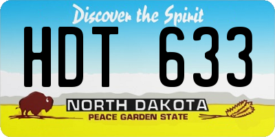 ND license plate HDT633