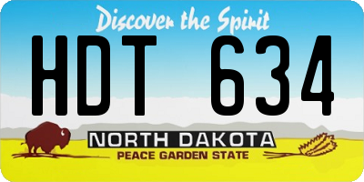 ND license plate HDT634