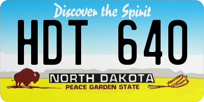 ND license plate HDT640