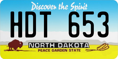 ND license plate HDT653