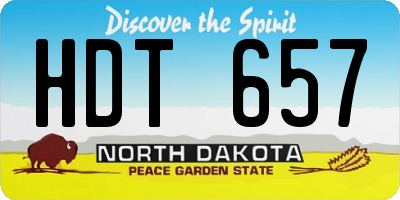 ND license plate HDT657