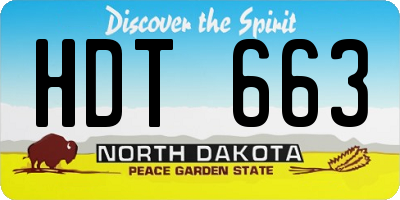 ND license plate HDT663