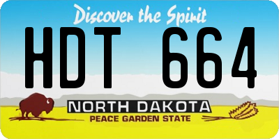 ND license plate HDT664