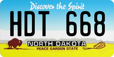ND license plate HDT668