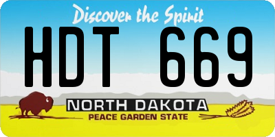 ND license plate HDT669