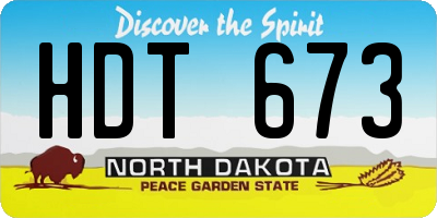 ND license plate HDT673