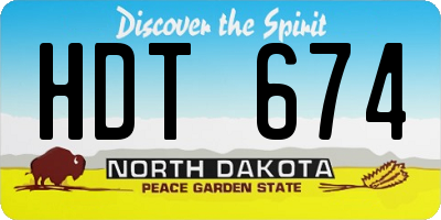 ND license plate HDT674