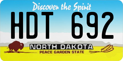 ND license plate HDT692