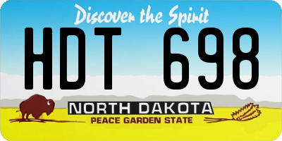ND license plate HDT698